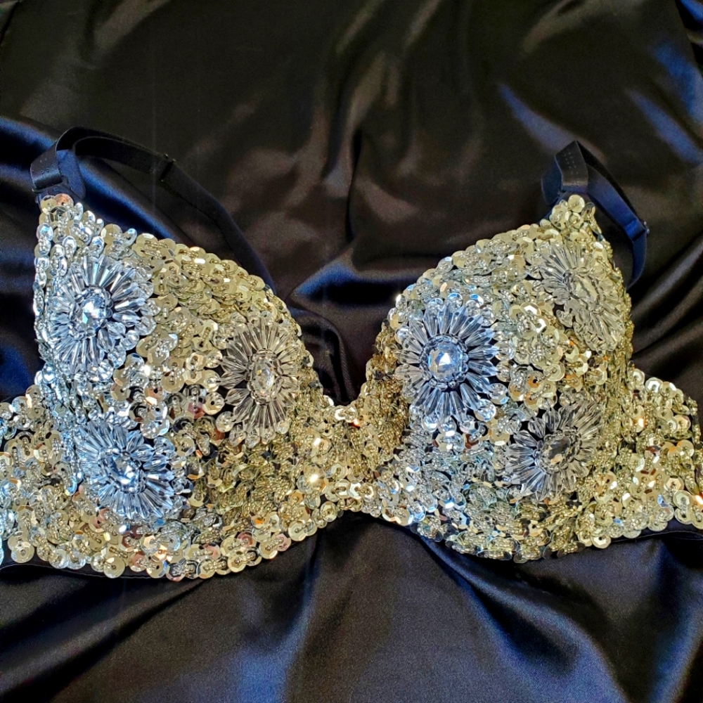 Sequined Bejeweled Bra